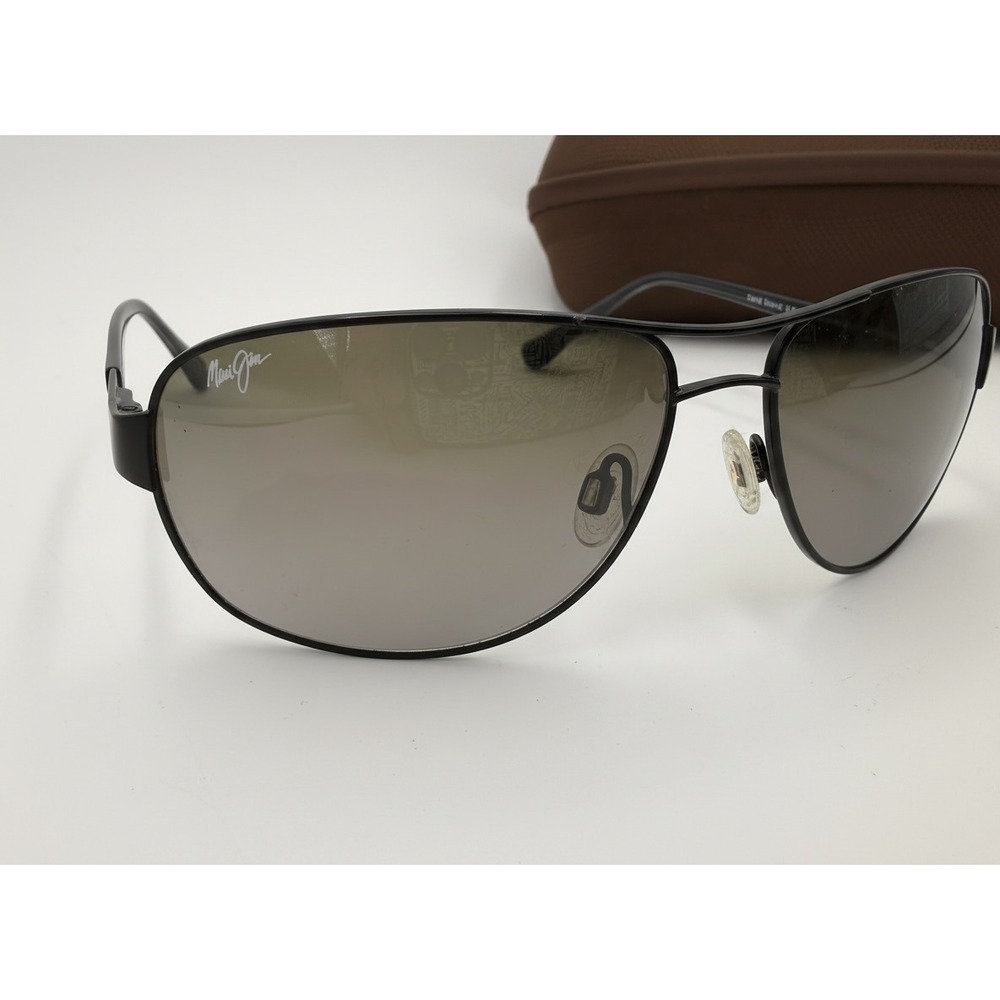 Maui Jim Sand Island MJ-253-02M Matte Black Polarized Aviator Sunglasses - Picture 5 of 12